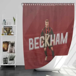 A C Milan Top Ranked Player David Beckham Shower Curtain