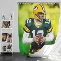 Aaron Rodgers Excellent Quarterback NFL Player Shower Curtain