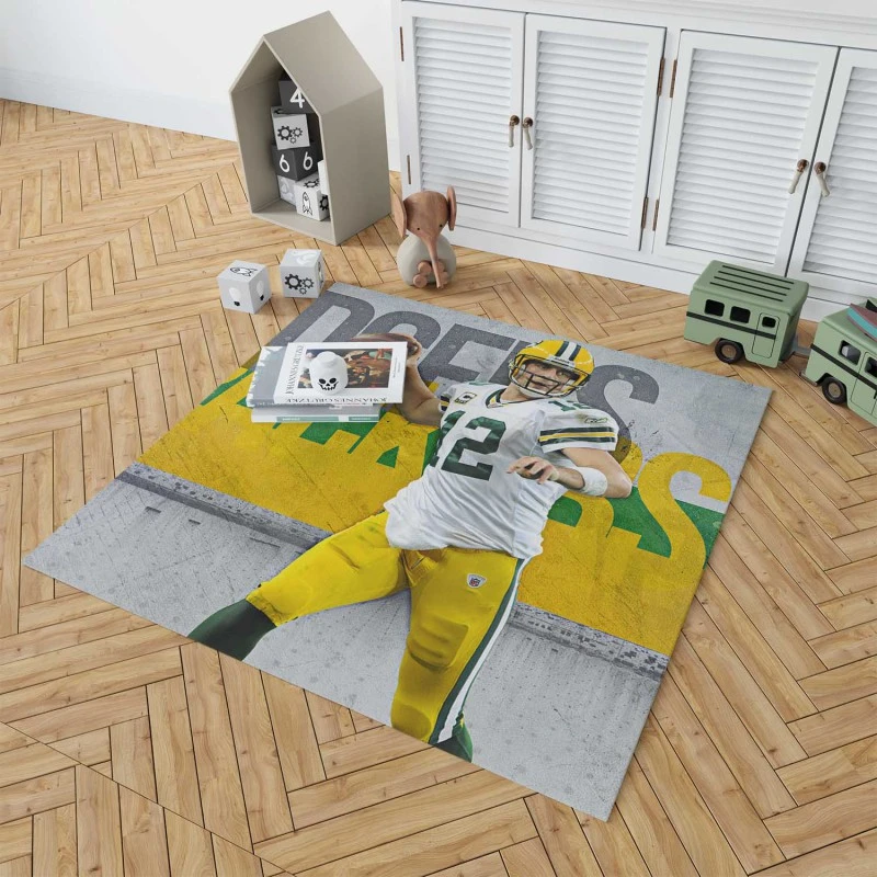Aaron Rodgers NFL Green Bay Packers Club Rug 1