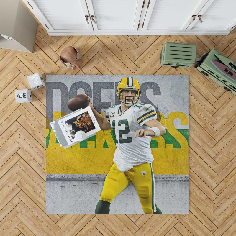 Aaron Rodgers NFL Green Bay Packers Club Rug