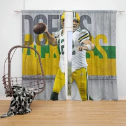 Aaron Rodgers NFL Green Bay Packers Club Window Curtain