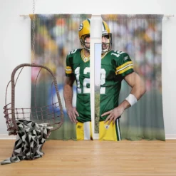 Aaron Rodgers Popular NFL Player Window Curtain