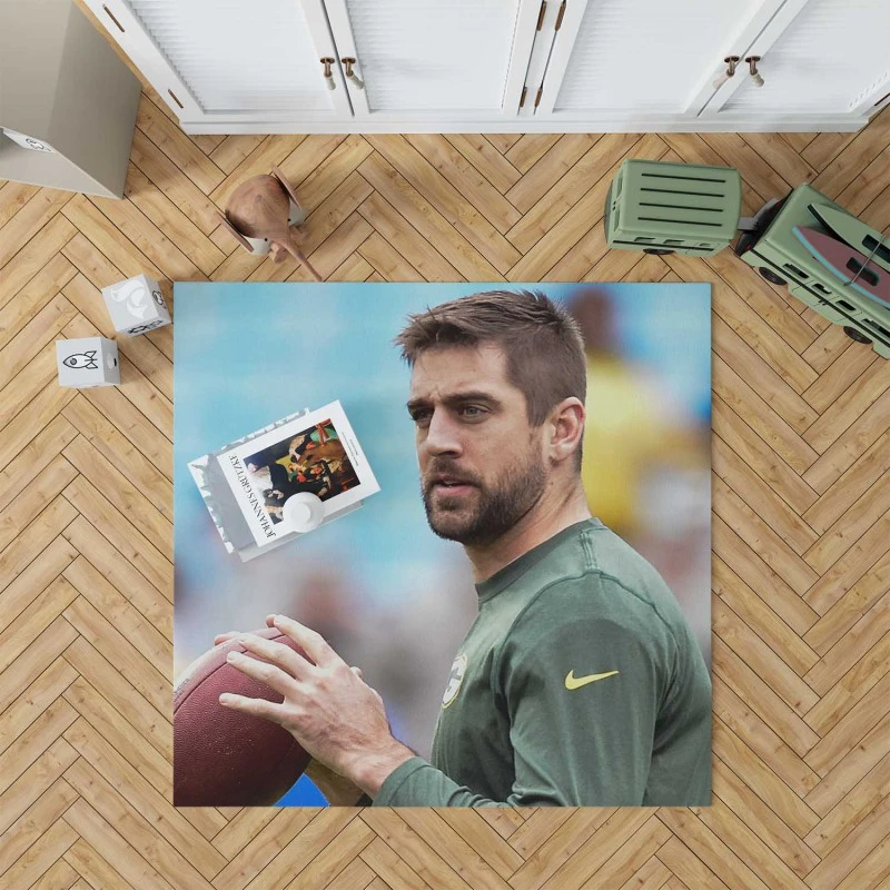 Aaron Rodgers Professional American Football Player Rug