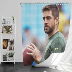 Aaron Rodgers Professional American Football Player Shower Curtain