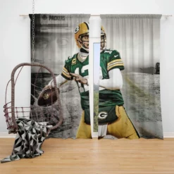 Aaron Rodgers Top Ranked NFL Player Window Curtain
