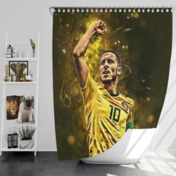 Active Soccer Player Eden Hazard Shower Curtain