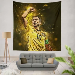 Active Soccer Player Eden Hazard Tapestry