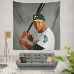 Addison Russell American Professional Baseball Player Tapestry