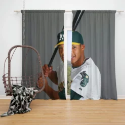 Addison Russell American Professional Baseball Player Window Curtain