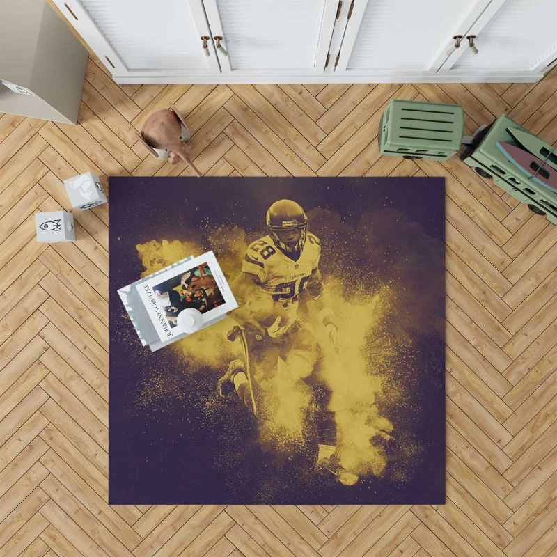 Adrian Peterson Ethical Player in Minnesota Vikings Rug