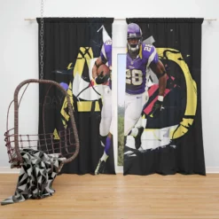Adrian Peterson Excellent American Football Player Window Curtain