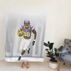 Adrian Peterson Greatest NFL Running Backs Fleece Blanket
