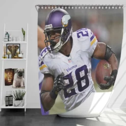 Adrian Peterson Professional American Football Player Shower Curtain