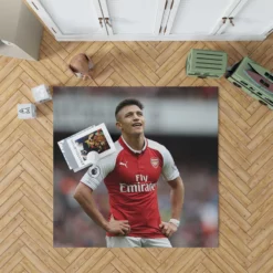 Alexis Sanchez Exciting Football Player Rug
