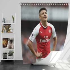 Alexis Sanchez Exciting Football Player Shower Curtain