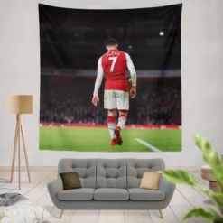 Alexis Sanchez Famous Arsenal Football Player Tapestry