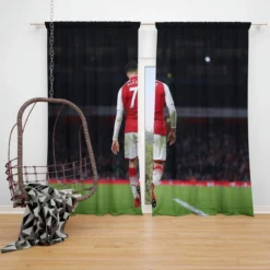 Alexis Sanchez Famous Arsenal Football Player Window Curtain