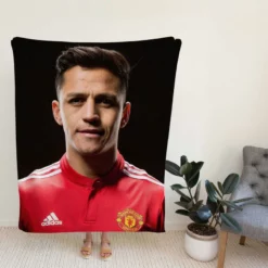 Alexis Sanchez Manchester United Forward Soccer Player Fleece Blanket