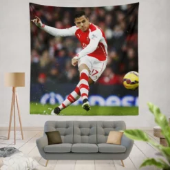 Alexis Sanchez Populer Arsenal Forward Football Player Tapestry