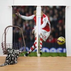 Alexis Sanchez Populer Arsenal Forward Football Player Window Curtain