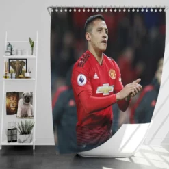 Alexis Sanchez Strong Chile Football Player Shower Curtain