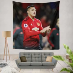 Alexis Sanchez Strong Chile Football Player Tapestry