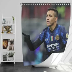 Alexis Sanchez Top Ranked Inter Milan Football Player Shower Curtain