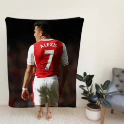 Alexis Sanchez in Arsenal Football Jersey Fleece Blanket