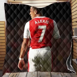 Alexis Sanchez in Arsenal Football Jersey Quilt Blanket