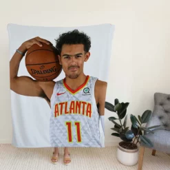 American Basketball Player Trae Young Fleece Blanket
