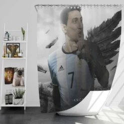 Angel Di Maria Argentina Professional Football Player Shower Curtain