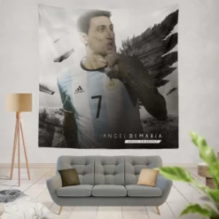 Angel Di Maria Argentina Professional Football Player Tapestry