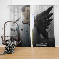 Angel Di Maria Argentina Professional Football Player Window Curtain
