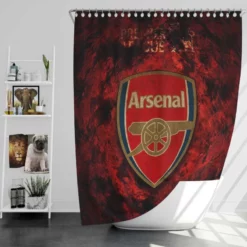 Arsenal Logo Strong Football Club Logo Shower Curtain