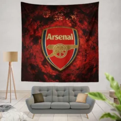 Arsenal Logo Strong Football Club Logo Tapestry