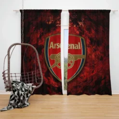 Arsenal Logo Strong Football Club Logo Window Curtain