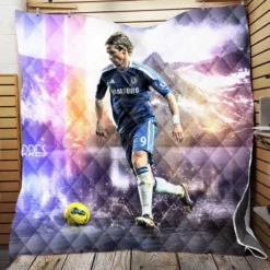 Atletico Madrid Soccer Player Fernando Torres Quilt Blanket