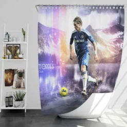 Atletico Madrid Soccer Player Fernando Torres Shower Curtain