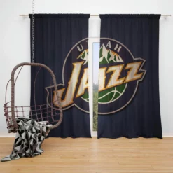 Awarded NBA Basketball Team Utah Jazz Window Curtain