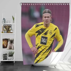 Awesome Forward Erling Haaland Shower Curtain