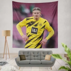 Awesome Forward Erling Haaland Tapestry
