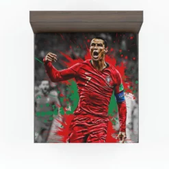 Ballon d Or Soccer Player Cristiano Ronaldo Fitted Sheet