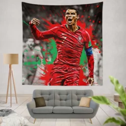 Ballon d Or Soccer Player Cristiano Ronaldo Tapestry