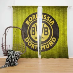 Borussia Dortmund Popular German Football Club Window Curtain