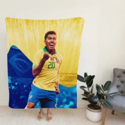 Brazil Football Player Roberto Firmino Fleece Blanket