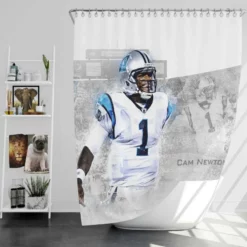 Cam Newton Professional NFL Player Shower Curtain
