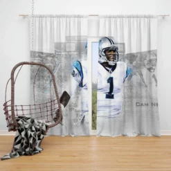 Cam Newton Professional NFL Player Window Curtain