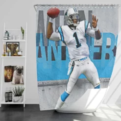 Cam Newton Successful Quarterback NFL Player Shower Curtain