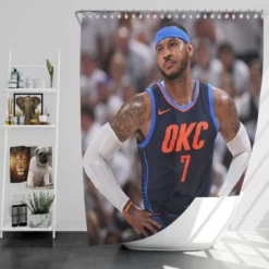 Carmelo Anthony American Professional Basketball Player Shower Curtain