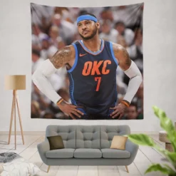 Carmelo Anthony American Professional Basketball Player Tapestry